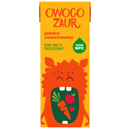 OWOCOZAUR sok jabłko marchewka NFC 200 ml